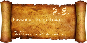Hovanecz Ermelinda névjegykártya